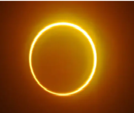 A rare “ring of fire” total solar eclipse seen from the Philippines in December 2019.